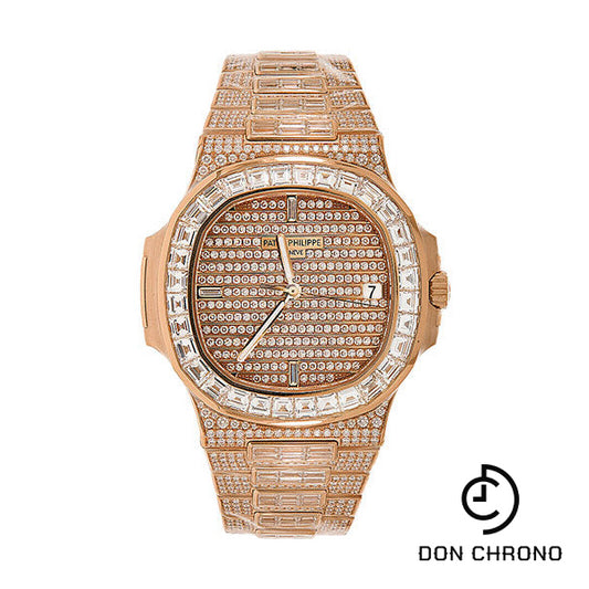 Patek Philippe Nautilus - 40mm Rose Gold Diamond Paved Case - Diamond Paved Dial - Diamond Paved Bracelet - 5719/10R-010