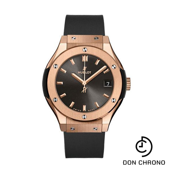 Hublot Classic Fusion Racing Grey King Gold Watch - 33 mm - Gray Dial - Gray Lined Rubber Strap-581.OX.7081.RX