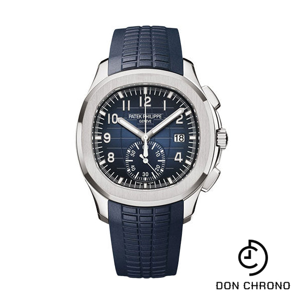 Patek Philippe Aquanaut Selfwinding Chronograph - 42.2 mm White Gold Case - Blue Dial - Midnight Blue Composite Strap - 5968G-001