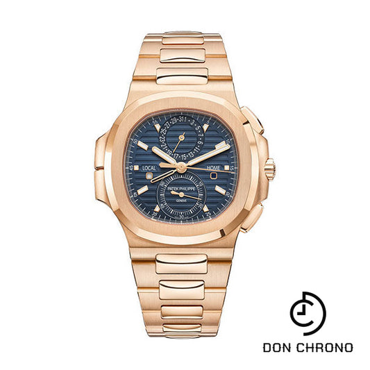 Patek Philippe Nautilus Self-Winding Travel Time Chronograph - 40.5 mm Rose Gold Case - Blue Dial - Rose Gold Bracelet - 5990/1R-001