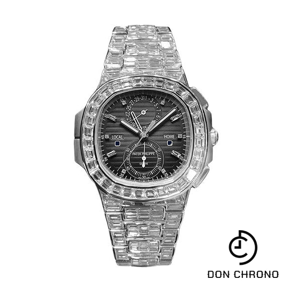 Patek Philippe Nautilus Travel Time Chronograph - White Gold Diamond Case - 5990/1400G-001