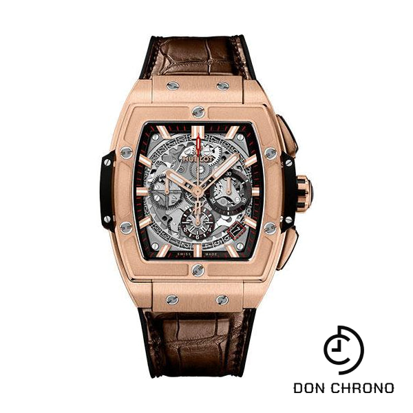 Hublot Spirit of Big Bang King Gold Watch - 42 mm - Sapphire Dial - Black Rubber and Brown Leather Strap-641.OX.0183.LR