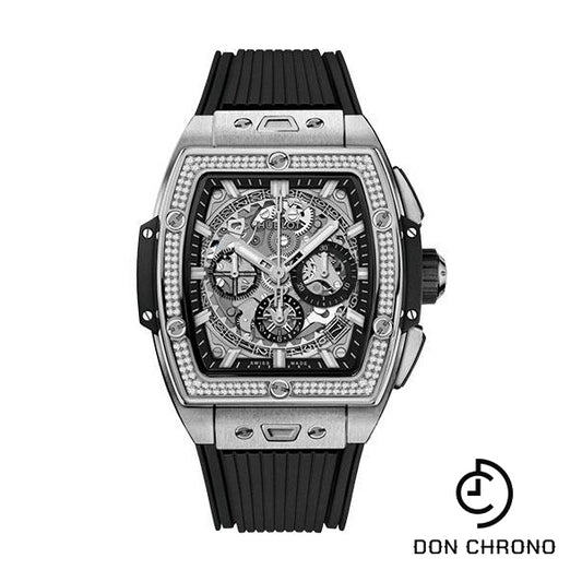 Hublot Spirit of Big Bang Titanium Diamonds Watch - 42 mm - Sapphire Dial - Black Rubber Strap-642.NX.0170.RX.1104