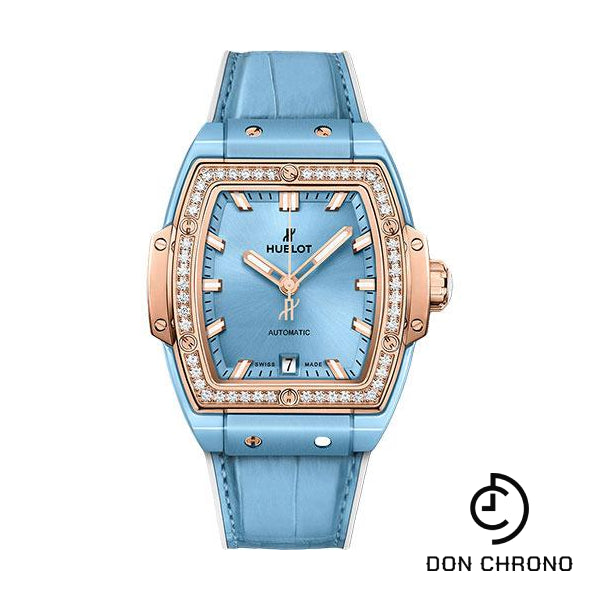 Hublot Spirit Of Big Bang Light Blue Ceramic King Gold Diamonds Watch - 39 mm - Light Blue Dial-665.EO.891L.LR.1204