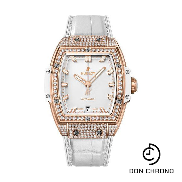 Hublot Spirit Of Big Bang King Gold White Pave Watch - 39 mm - White Dial-665.OE.2080.LR.1604