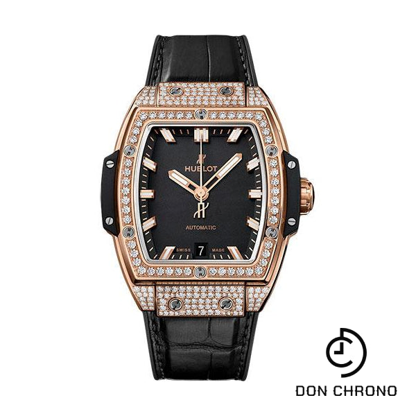 Hublot Spirit Of Big Bang King Gold Pave Watch - 39 mm - Black Dial-665.OX.1180.LR.1604