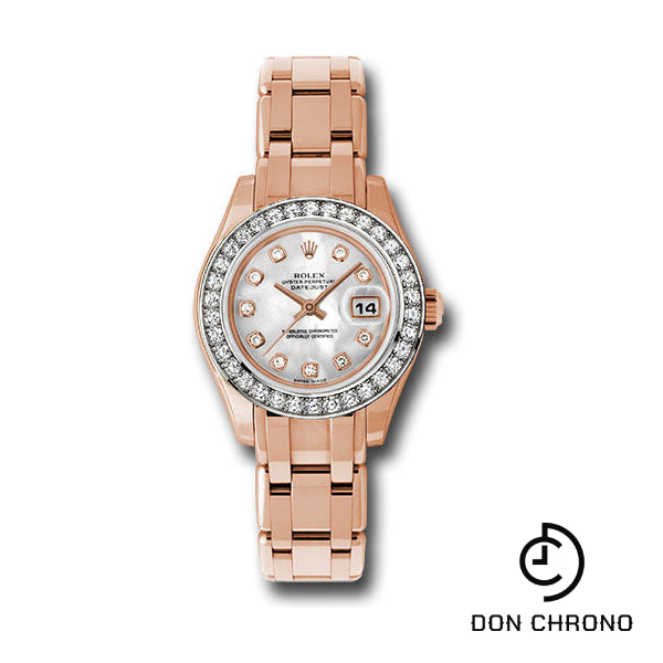 Rolex Everose Gold Lady-Datejust Pearlmaster 29 Watch - 34 Diamond Bezel - Mother-Of-Pearl Diamond Dial - 80285 md