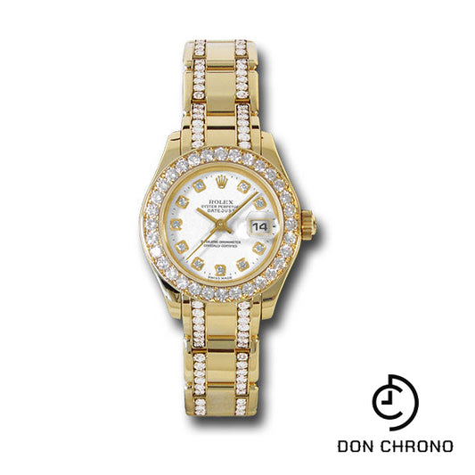 Rolex Yellow Gold Lady-Datejust Pearlmaster 29 Watch - 32 Diamond Bezel - White Diamond Dial - 80298.74948 wd
