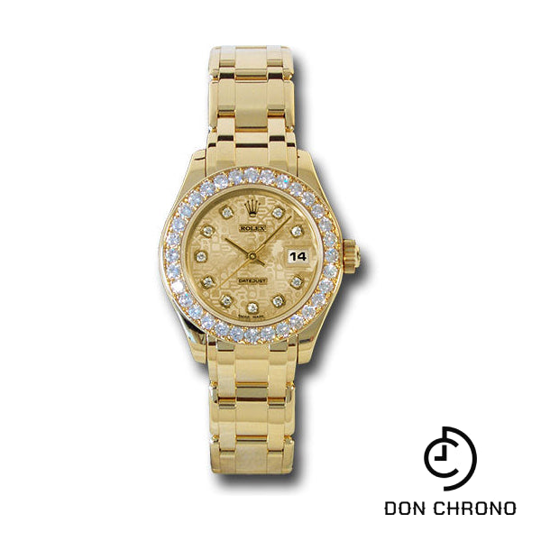 Rolex Yellow Gold Lady-Datejust Pearlmaster 29 Watch - 32 Diamond Bezel - Champagne Jubilee Diamond Dial - 80298 chjd