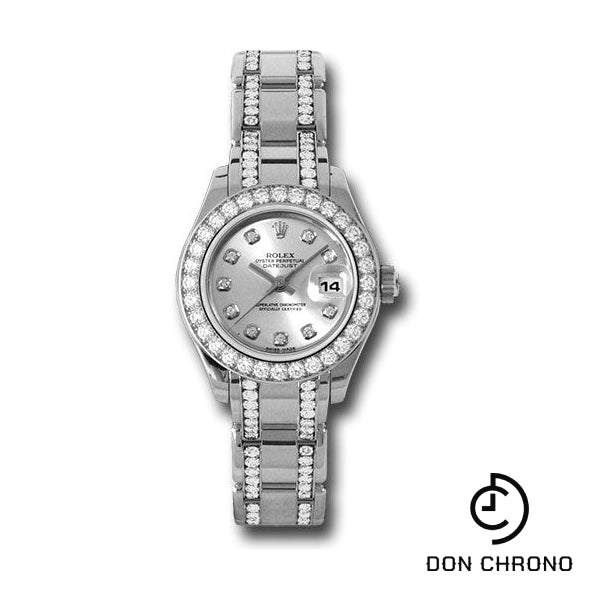 Rolex White Gold Lady-Datejust Pearlmaster 29 Watch - 32 Diamond Bezel - Silver Diamond Dial - 80299.74949 sd