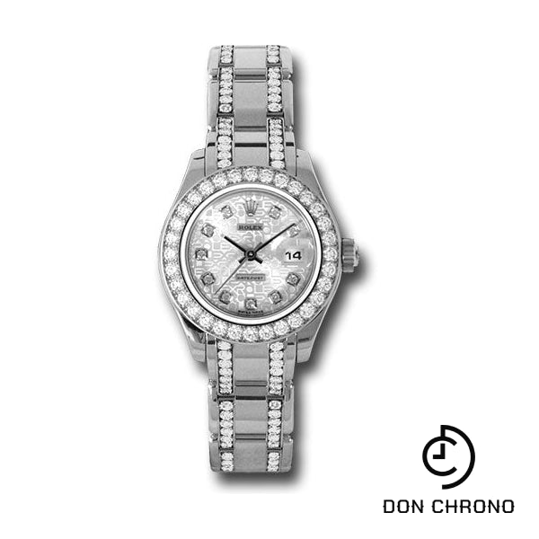 Rolex White Gold Lady-Datejust Pearlmaster 29 Watch - 32 Diamond Bezel - Silver Jubilee Diamond Dial - 80299.74949 sjd