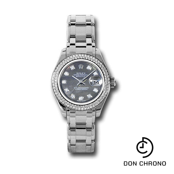 Rolex White Gold Lady-Datejust Pearlmaster 29 Watch - 116 Diamond Bezel - Dark Mother-Of-Pearl Diamond Dial - 80339 dkmd