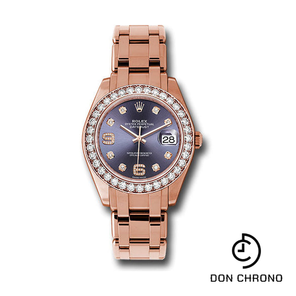 Rolex Everose Gold Datejust Pearlmaster 39 Watch - 36 Diamond Bezel - Aubergine Diamond Dial - 86285 aubd