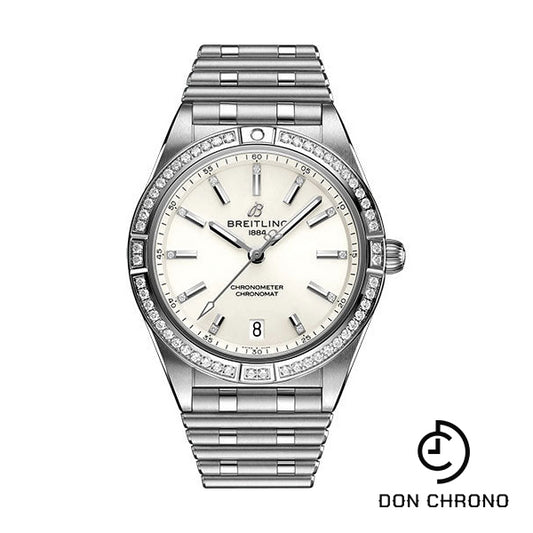Breitling Chronomat Automatic 36 Watch - Stainless Steel (Gem-set) - White Diamond Dial - Metal Bracelet - A10380591A1A1