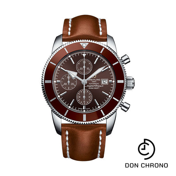 Breitling Superocean Heritage II Chronograph 46 Watch - Steel Case - Copperhead Bronze Dial - Gold Leather Strap - A1331233/Q616/440X/A20D.1
