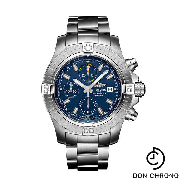 Breitling Avenger Chronograph 45 Watch - Stainless Steel - Blue Dial - Metal Bracelet - A13317101C1A1
