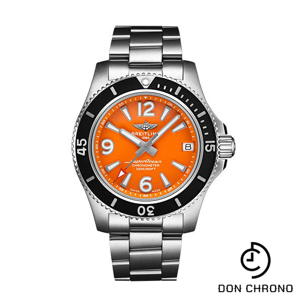 Breitling Superocean Automatic 36 Watch - Stainless Steel - Orange Dial - Metal Bracelet - A17316D71O1A1