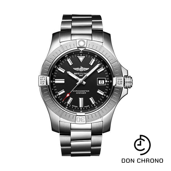Breitling Avenger Automatic 43 Watch - Stainless Steel - Black Dial - Metal Bracelet - A17318101B1A1