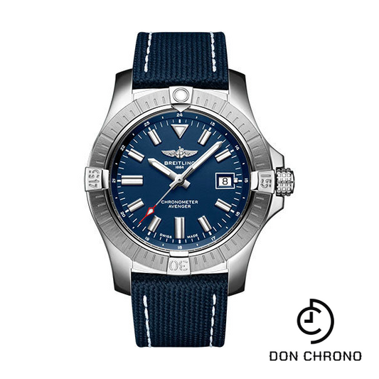 Breitling Avenger Automatic 43 Watch - Stainless Steel - Blue Dial - Blue Calfskin Leather Strap - Tang Buckle - A17318101C1X1