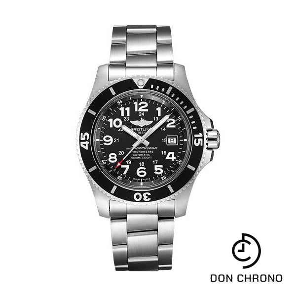 Breitling Superocean II 44 Watch - Steel - Volcano Black Dial - Steel Bracelet - A17392D71B1A1