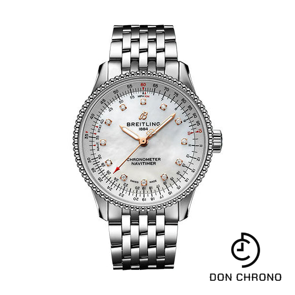Breitling Navitimer Automatic 35 Watch - Stainless Steel - Mother-Of-Pearl Dial - Metal Bracelet - A17395211A1A1