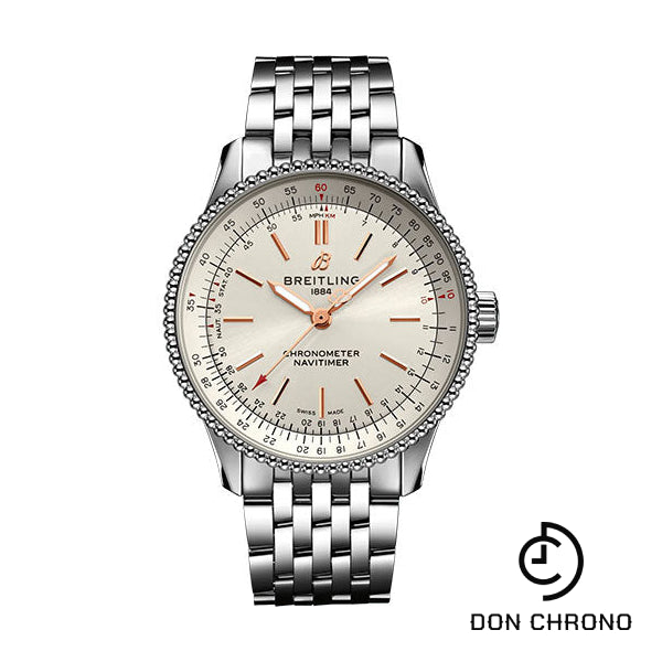 Breitling Navitimer Automatic 35 Watch - Stainless Steel - Silver Dial - Metal Bracelet - A17395F41G1A1