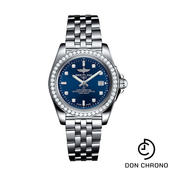Breitling Galactic 32 Sleek Watch - Steel - Horizon Blue Diamond Dial - Steel Bracelet - A7133053/C966/792A