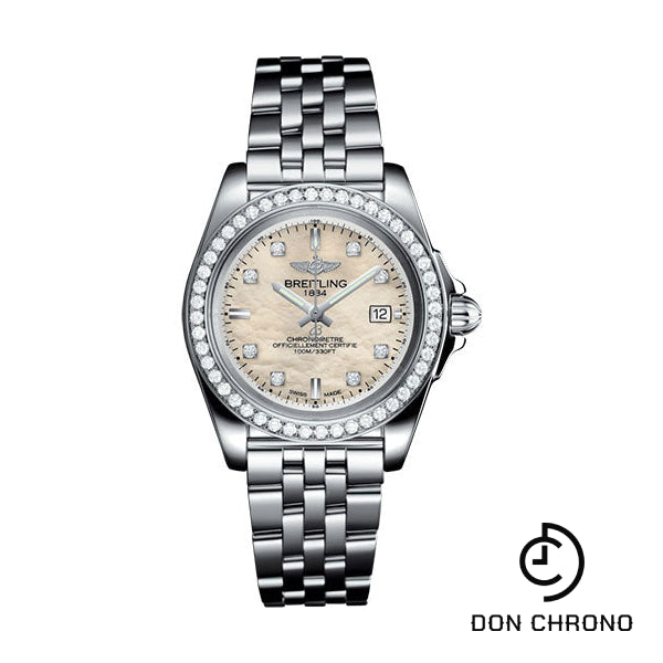 Breitling Galactic 32 Sleek Watch - Steel - Mother-Of-Pearl Diamond Dial - Steel Bracelet - A71330531A1A1