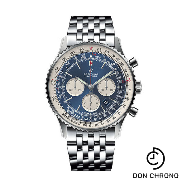 Breitling Navitimer 1 B01 Chronograph 46 Watch - Steel Case - Aurora Blue Dial - Steel Navitimer Bracelet - AB0127211C1A1