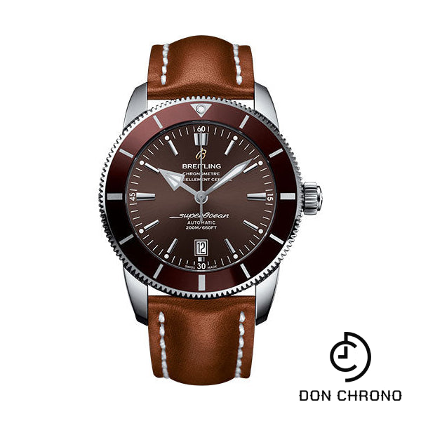 Breitling Superocean Heritage II 46 Watch - Steel Case - Copperhead Bronze Dial - Gold Leather Strap - AB202033/Q618/440X/A20D.1