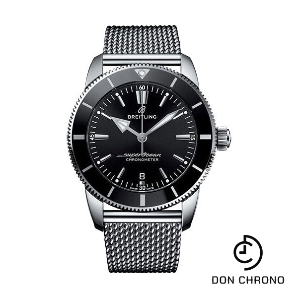 Breitling Superocean Heritage II B20 Automatic 44 Watch - Steel Case - Black Dial - Steel Aero Classic Bracelet - AB2030121B1A1
