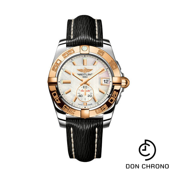 Breitling Galactic 36 Automatic Watch - Steel & rose Gold - Pearl Dial - Black Sahara Strap - C3733012/A724/213X/A16BA.1