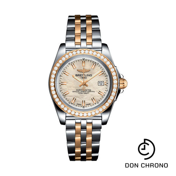Breitling Galactic 32 Sleek Watch - Steel and 18K Rose Gold - Mother-Of-Pearl Dial - Metal Bracelet - C71330531A1C1