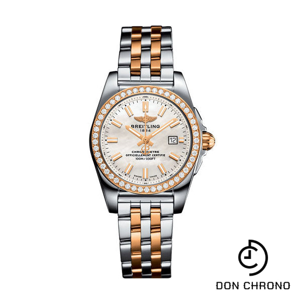 Breitling Galactic 29 Sleek Watch - Steel & rose Gold, gem-set bezel - Mother-Of-Pearl Dial - Steel And Rose Gold Bracelet - C7234853/A791/791C