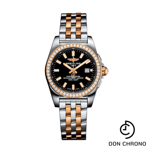 Breitling Galactic 29 Sleek Watch - Steel & rose Gold, gem-set bezel - Trophy Black Dial - Steel And Rose Gold Bracelet - C7234853/BF32/791C