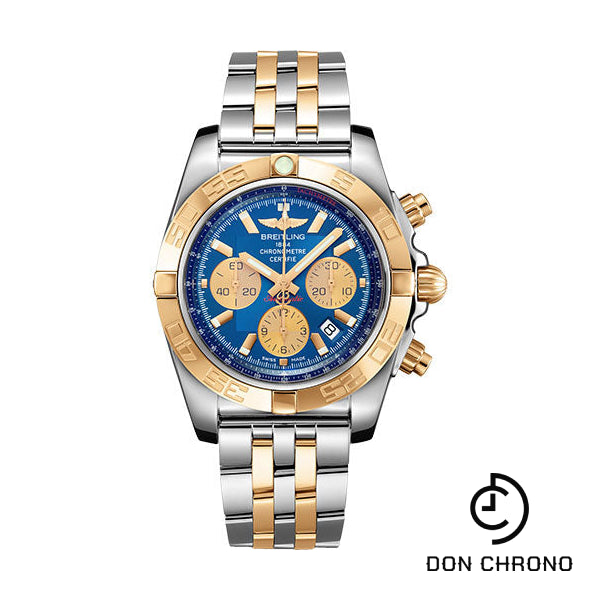 Breitling Chronomat 44 Watch - Steel & Gold - Metallica Blue Dial - Steel And Gold Bracelet - CB0110121C1C1