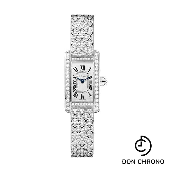 Cartier Tank Americaine Watch - 27 mm White Gold Diamond Case - Diamond Bracelet - HPI00724