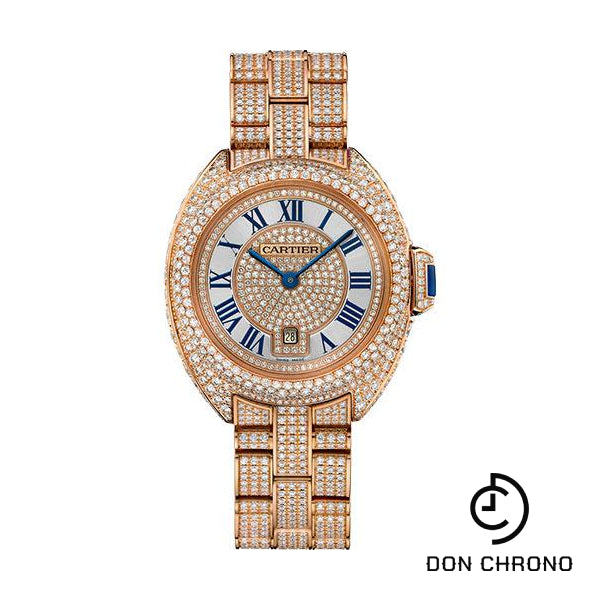 Cartier Cle de Cartier Watch - 31 mm Pink Gold Diamond Case - Pink Gold Diamond Dial - Diamond Bracelet - HPI01039