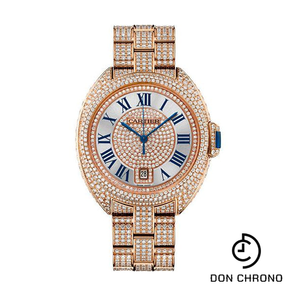 Cartier Cle de Cartier Watch - 40 mm Pink Gold Diamond Case - Pink Gold Diamond Dial - Diamond Bracelet - HPI01041