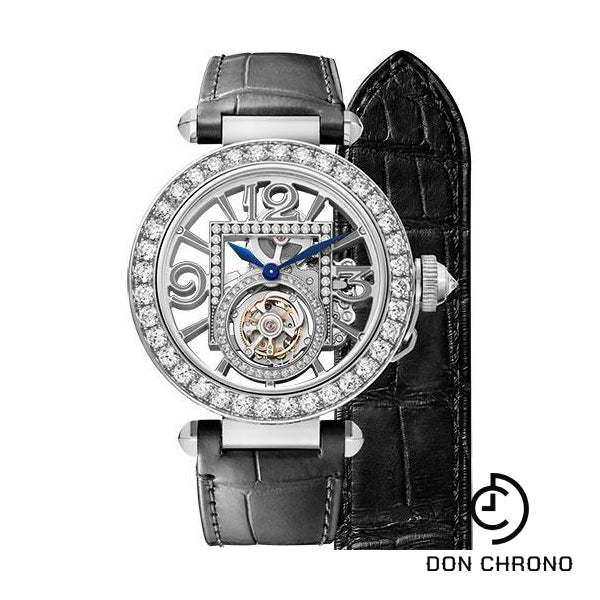 Cartier Pasha de Cartier Watch - 41 mm White Gold Case - Skeleton Dial - Dark Gray And Black Alligator Straps - HPI01435