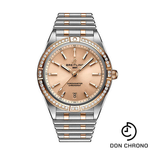 Breitling Chronomat Automatic 36 Watch - Steel and 18K Red Gold (Gem-set) - Copper Diamond Dial - Metal Bracelet - U10380591K1U1
