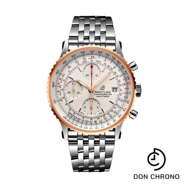 Breitling Navitimer Chronograph 41 Watch - Steel and 18K Red Gold - Silver Dial - Metal Bracelet - U13324211G1A1