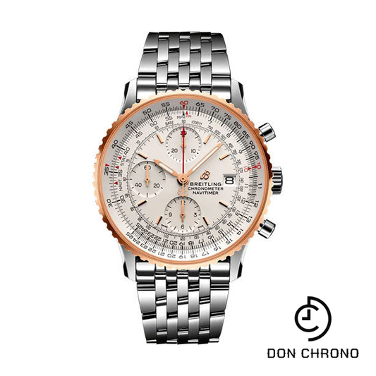 Breitling Navitimer Chronograph 41 Watch - Steel and 18K Red Gold - Silver Dial - Metal Bracelet - U13324211G1A1