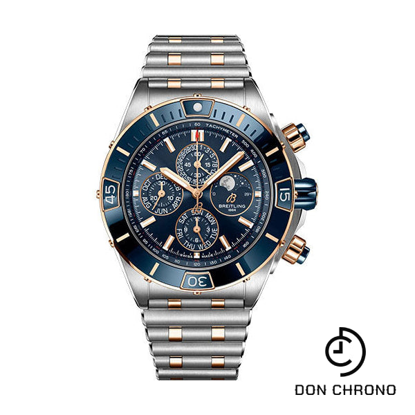 Breitling Super Chronomat 44 Four-Year Calendar Watch - Steel and 18K Red Gold - Blue Dial - Metal Bracelet - U19320161C1U1