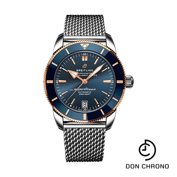 Breitling Superocean Heritage B20 Automatic 42 Watch - Steel and 18K Red Gold - Blue Dial - Metal Bracelet - UB2010161C1A1