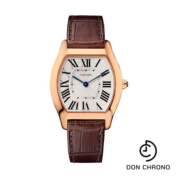 Cartier Tortue Watch - 39 mm Pink Gold Case - Brown Alligator Strap - W1556362