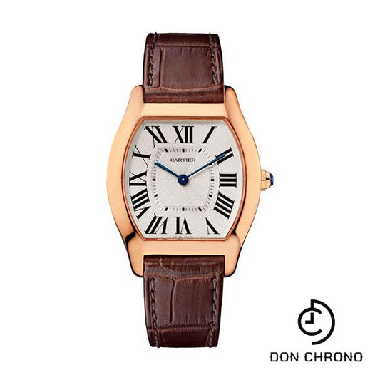 Cartier Tortue Watch - 39 mm Pink Gold Case - Brown Alligator Strap - W1556362