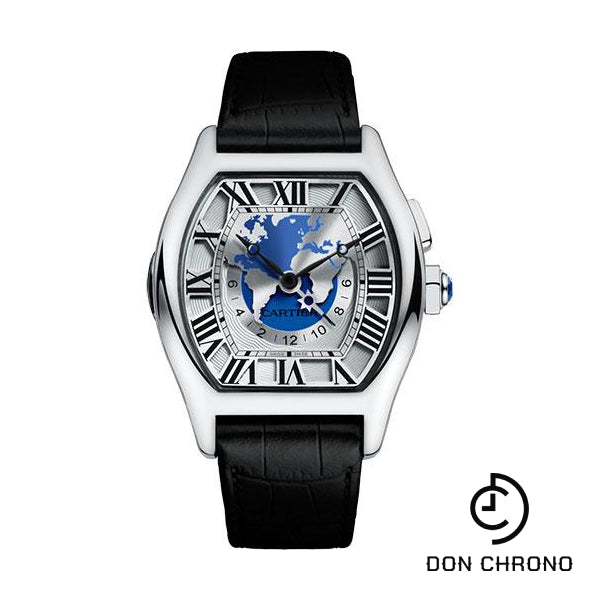 Cartier Tortue XXL Multiple Time Zones Watch - 51 mm White Gold Case - Black Alligator Strap - W1580050