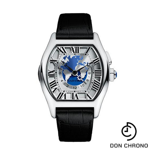 Cartier Tortue XXL Multiple Time Zones Watch - 51 mm White Gold Case - Black Alligator Strap - W1580050