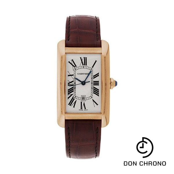 Cartier Tank Americaine Watch - Large Pink Gold Case - Alligator Strap - W2609156